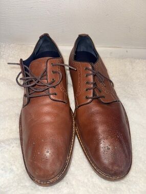 Cole Haan Men's Cognac Brown Leather Derby Shoes